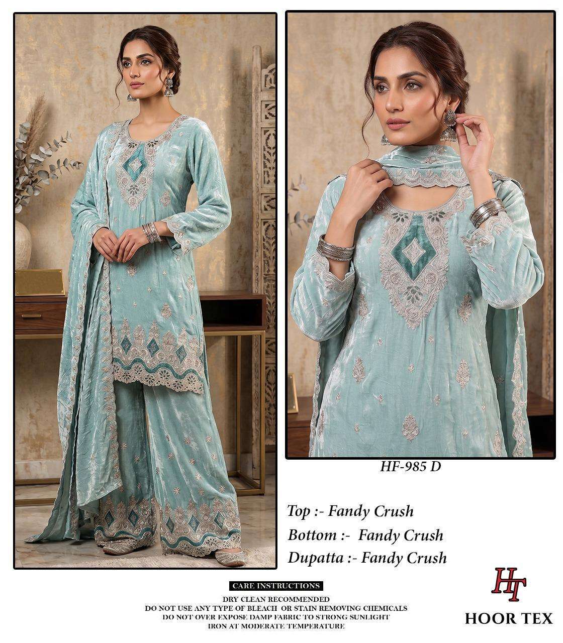 Hoor Tex HF-985 Fandy Crush Embroidered Readymade Salwar Suit