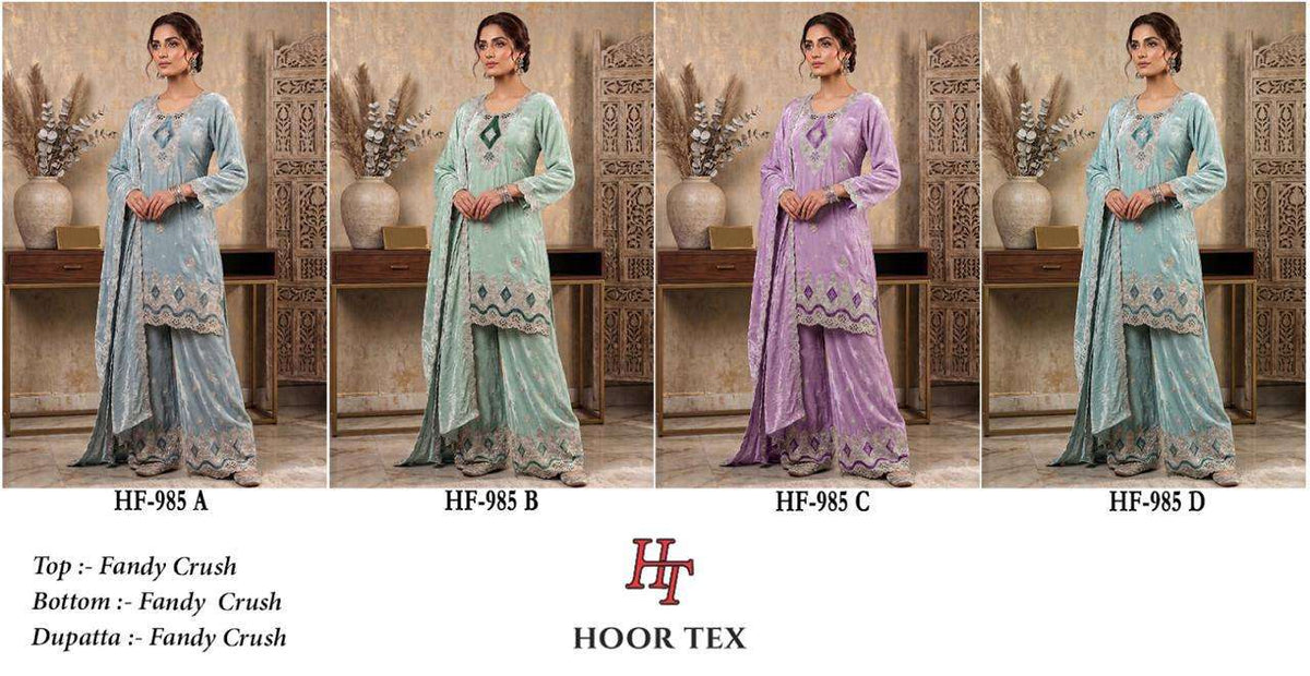Hoor Tex HF-985 Fandy Crush Embroidered Readymade Salwar Suit