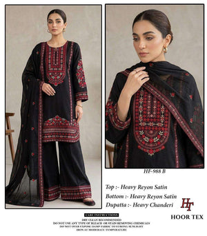 Hoor Tex HF-988 Rayon Satin Printed Salwar Suit Set