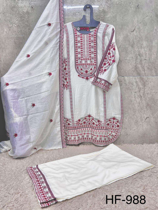 Hoor Tex HF-988 Rayon Satin Printed Salwar Suit Set