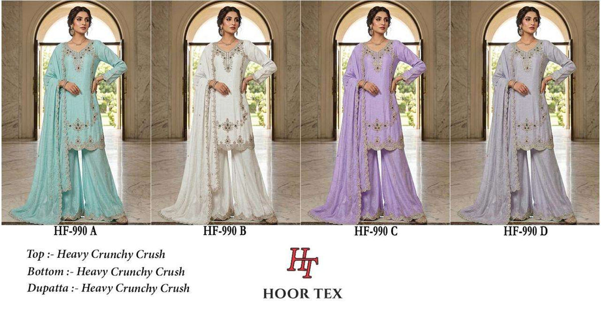 Hoor Tex HF-990 Crunchy Crush Embroidered Salwar Suit Set