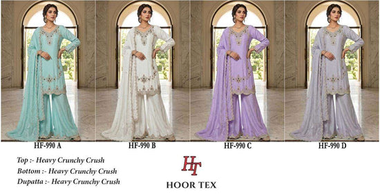 Hoor Tex HF-990 Crunchy Crush Embroidered Salwar Suit Set