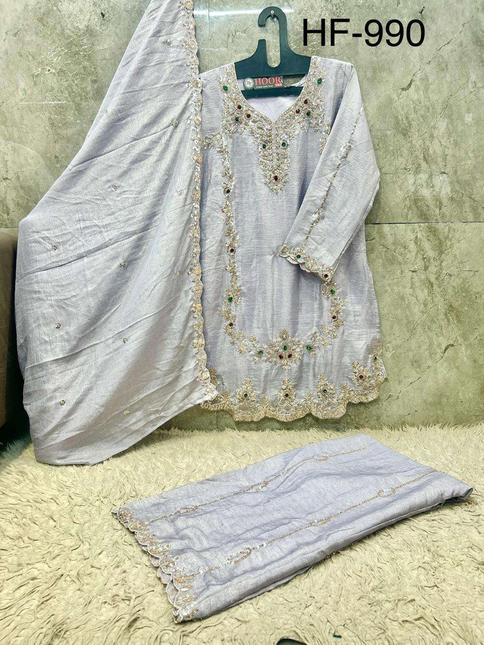 Hoor Tex HF-990 Crunchy Crush Embroidered Salwar Suit Set