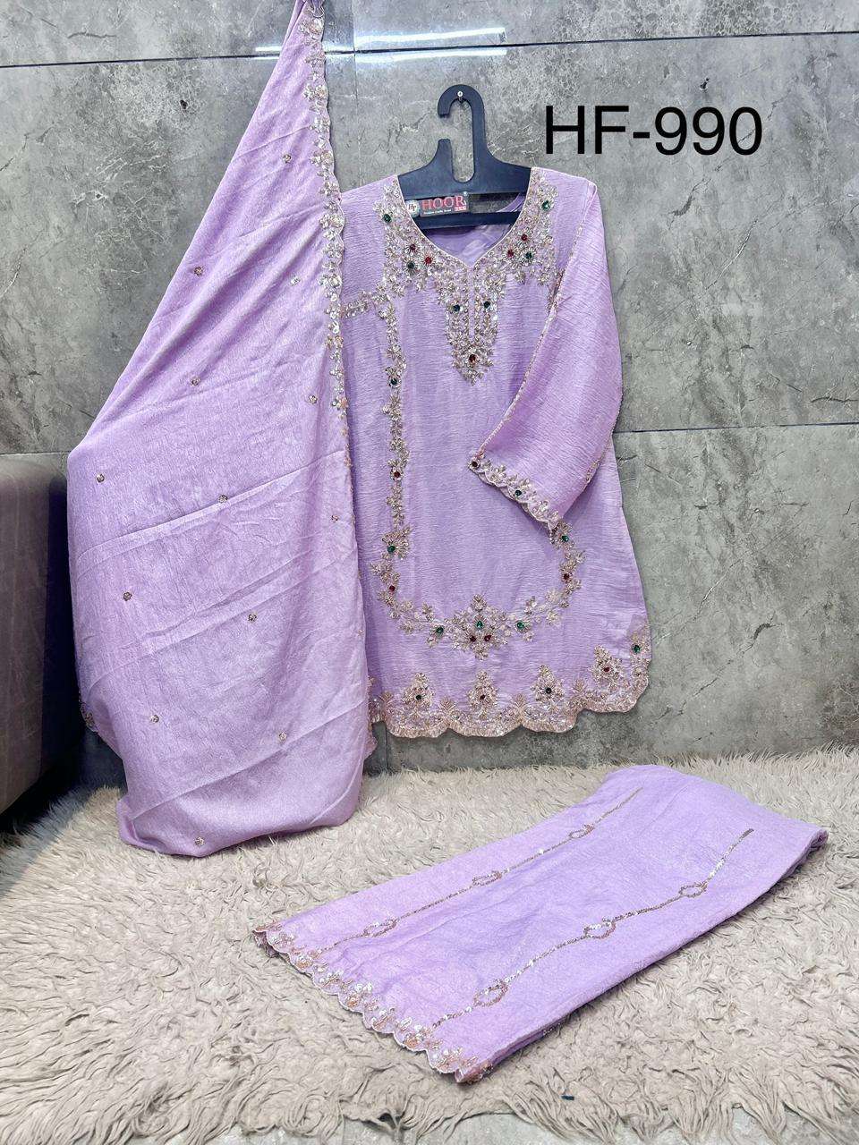 Hoor Tex HF-990 Crunchy Crush Embroidered Salwar Suit Set