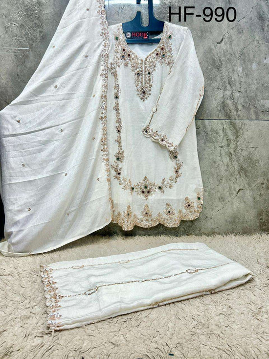 Hoor Tex HF-990 Crunchy Crush Embroidered Salwar Suit Set