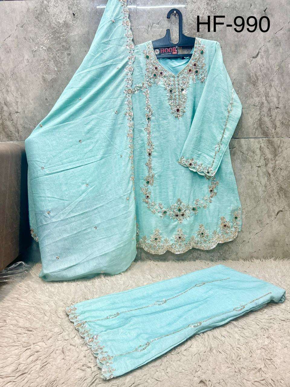 Hoor Tex HF-990 Crunchy Crush Embroidered Salwar Suit Set