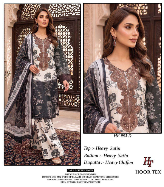 Hoor Tex HF-993 Satin Printed Pakistani Suit Set