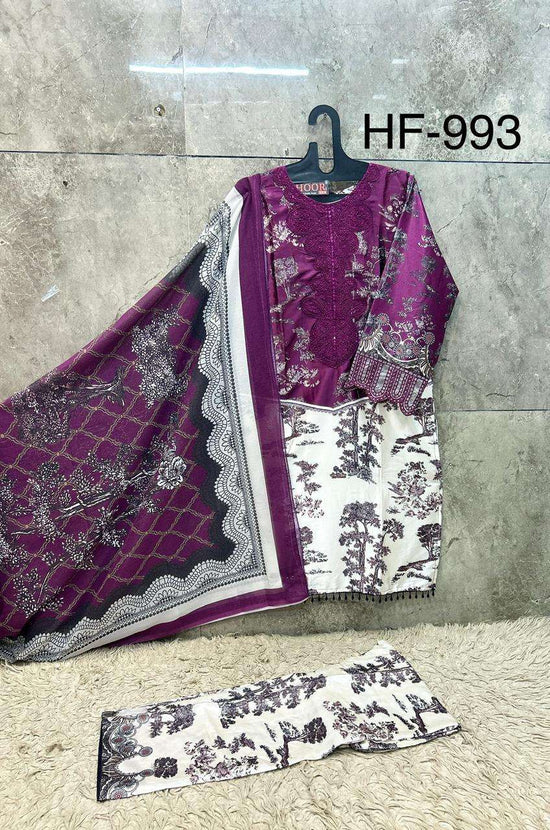 Hoor Tex HF-993 Satin Printed Pakistani Suit Set