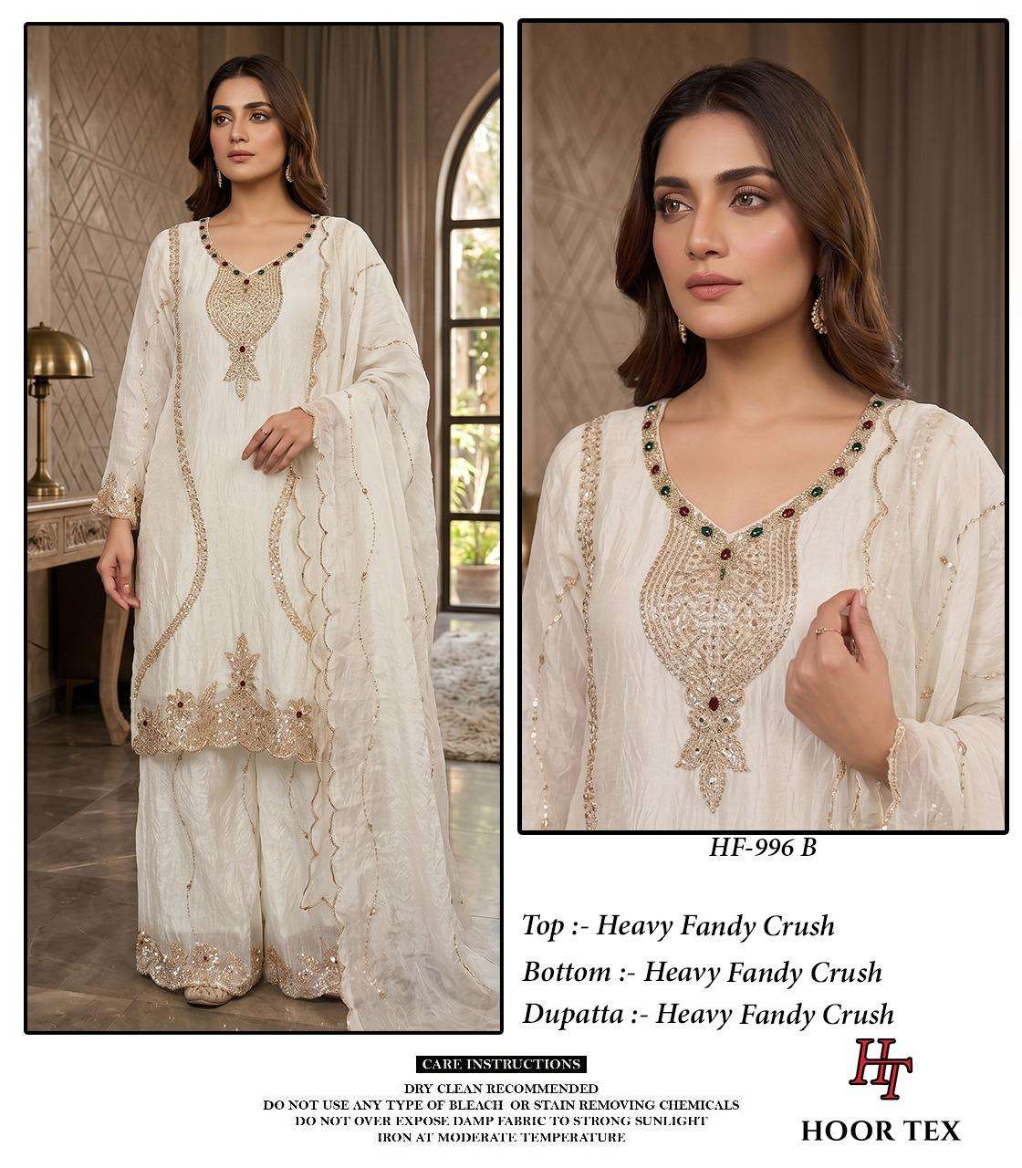 Hoor Tex HF-996 Crush Embroidered Readymade Pakistani Salwar Suit