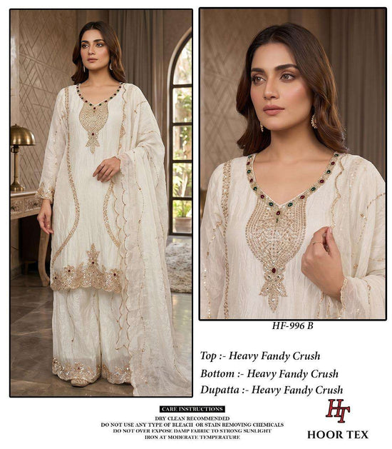Hoor Tex HF-996 Crush Embroidered Readymade Pakistani Salwar Suit