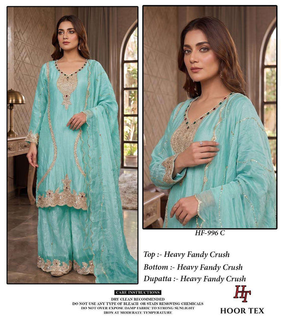 Hoor Tex HF-996 Crush Embroidered Readymade Pakistani Salwar Suit