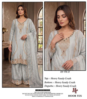 Hoor Tex HF-996 Crush Embroidered Readymade Pakistani Salwar Suit