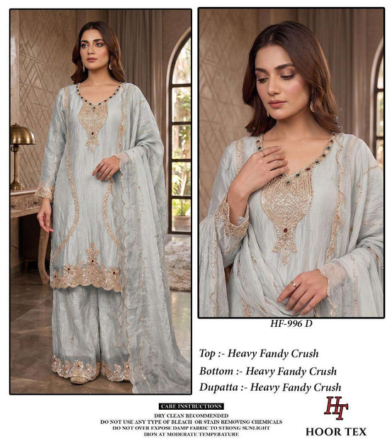 Hoor Tex HF-996 Crush Embroidered Readymade Pakistani Salwar Suit