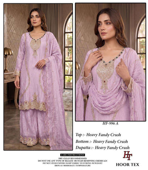 Hoor Tex HF-996 Crush Embroidered Readymade Pakistani Salwar Suit