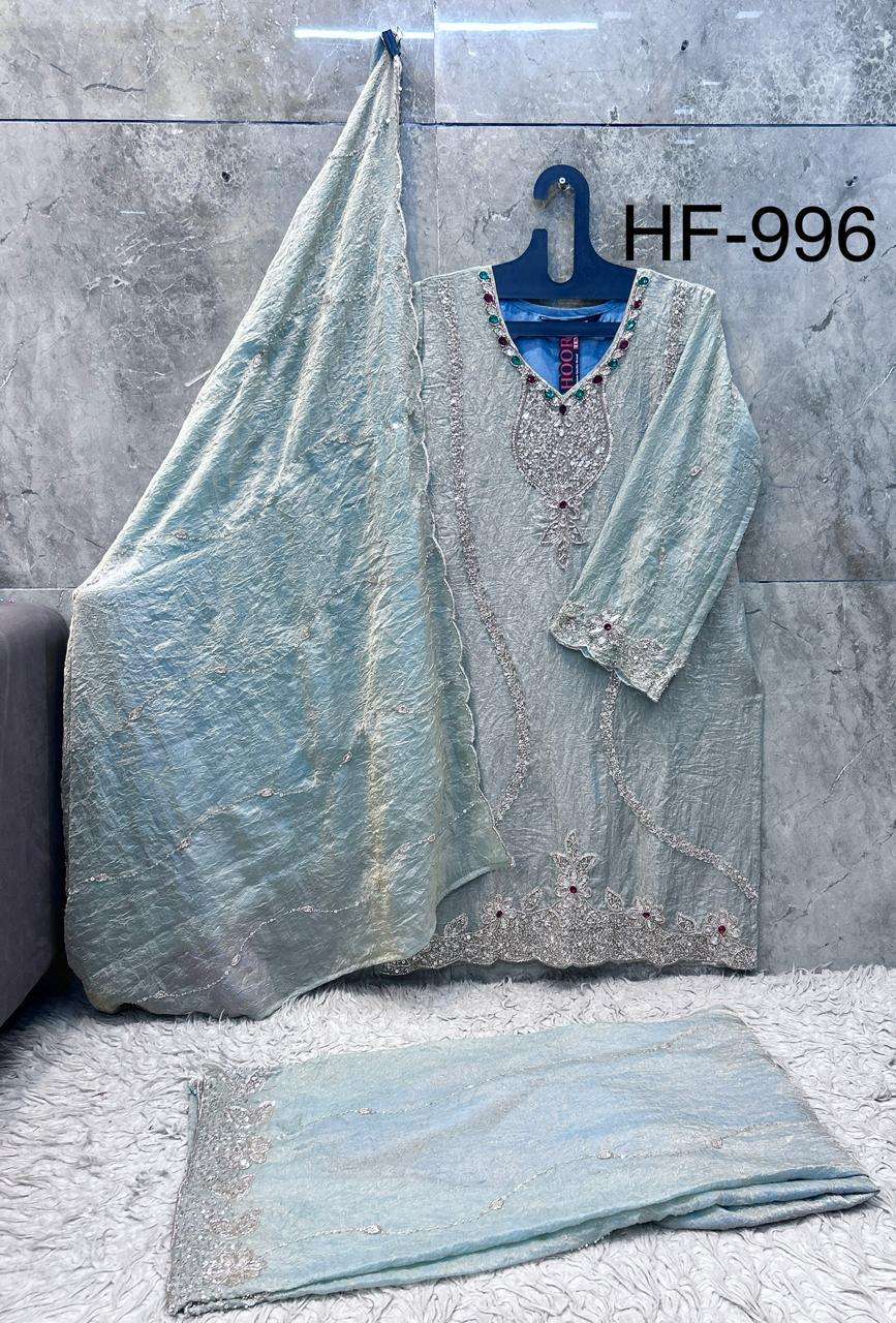 Hoor Tex HF-996 Crush Embroidered Readymade Pakistani Salwar Suit