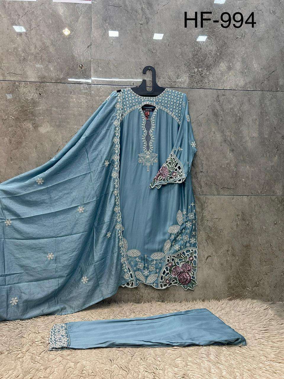 HOOR TEX HF-997 Rayon Satin Stitched Pakistani Suit