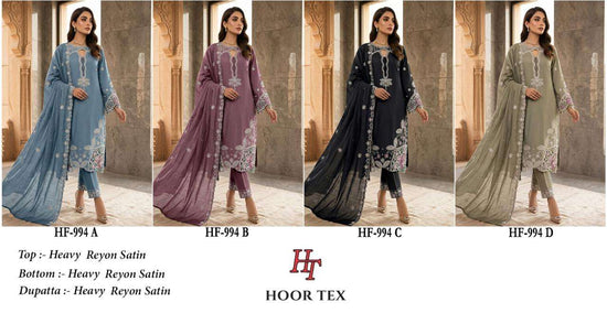 HOOR TEX HF-997 Rayon Satin Stitched Pakistani Suit