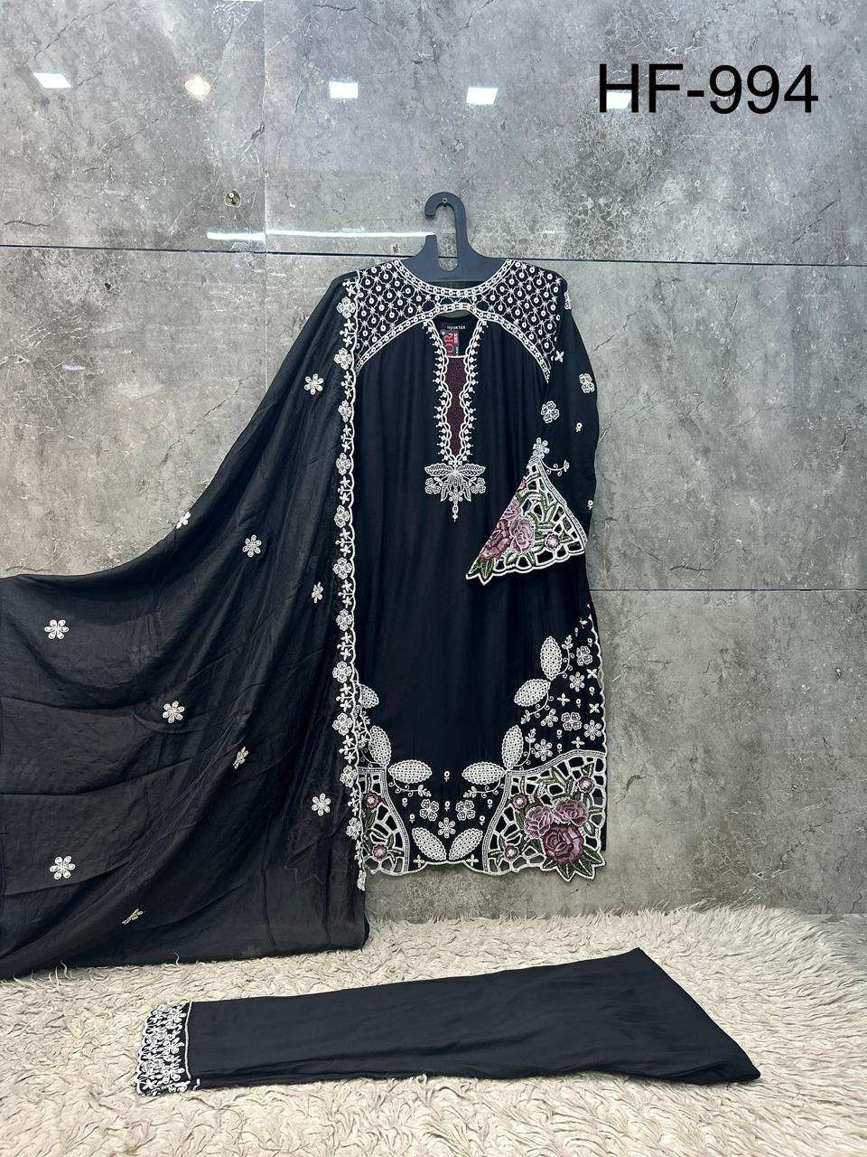 HOOR TEX HF-997 Rayon Satin Stitched Pakistani Suit