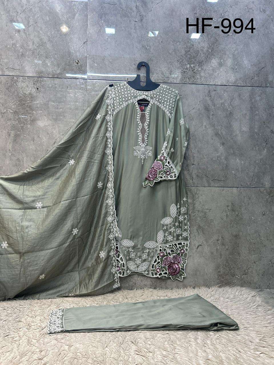 HOOR TEX HF-997 Rayon Satin Stitched Pakistani Suit