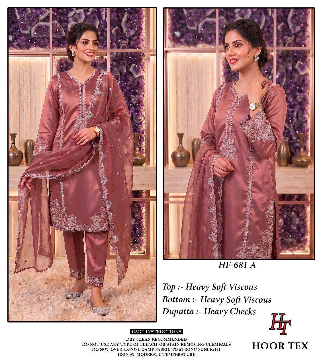 Hoor Tex HF-681 Viscose Embroidered Pakistani Suit Set