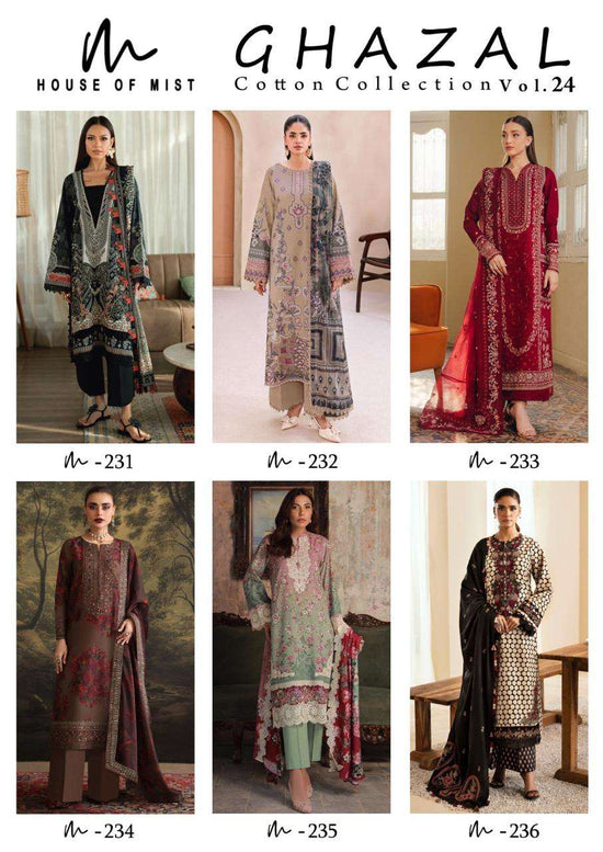 House Of Mist Ghazal Vol 24 Pure Cotton Dress Material - Amrah Wholesale