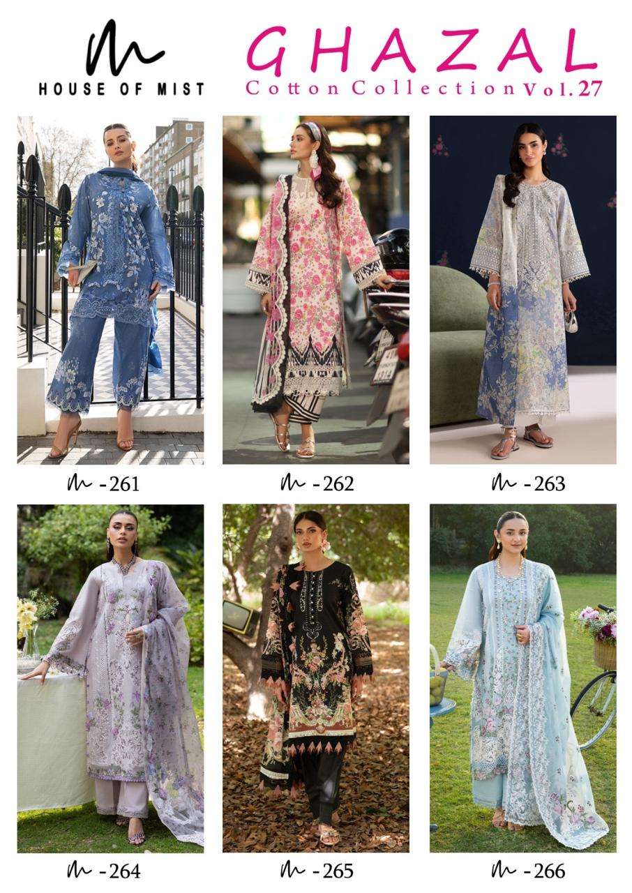 House of Mist Ghazal Vol-27 Soft Cotton Unstitched Pakistani Salwar Suit