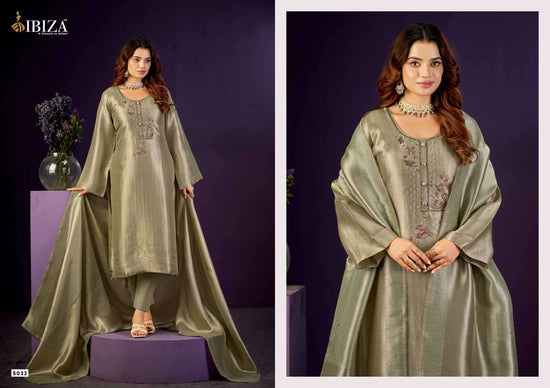 Ibiza Basma Ziraf Silk Jacquard Handwork Partywear Suit