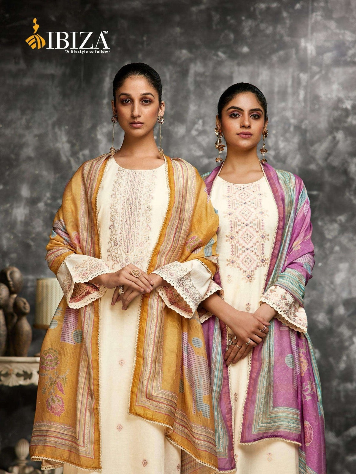 Ibiza Bosca Vol 9 Lawn Cotton Jacquard Dress Material - Amrah Wholesale