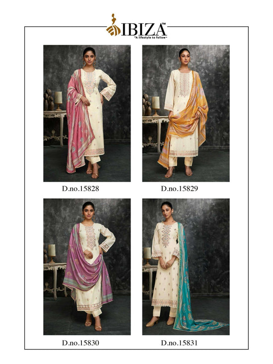 Ibiza Bosca Vol 9 Lawn Cotton Jacquard Dress Material - Amrah Wholesale