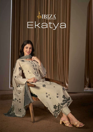 Ibiza Ekatya Pure Muslin Digital Printed Dress Material