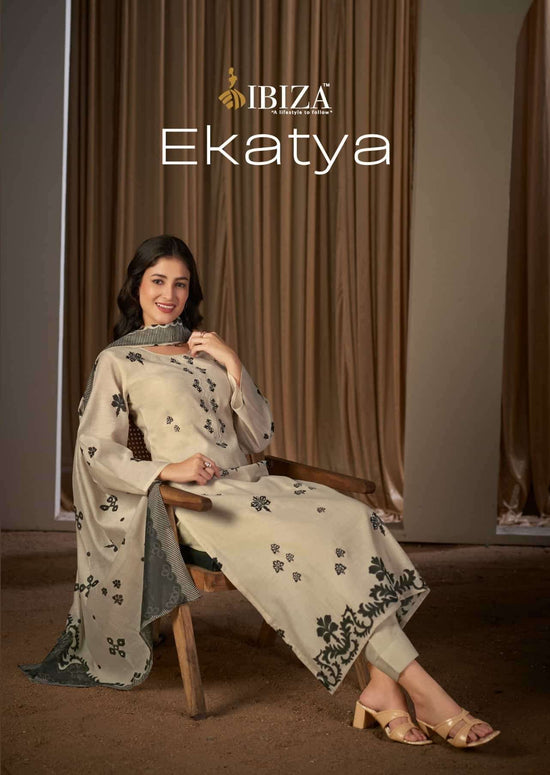 Ibiza Ekatya Pure Muslin Digital Printed Dress Material