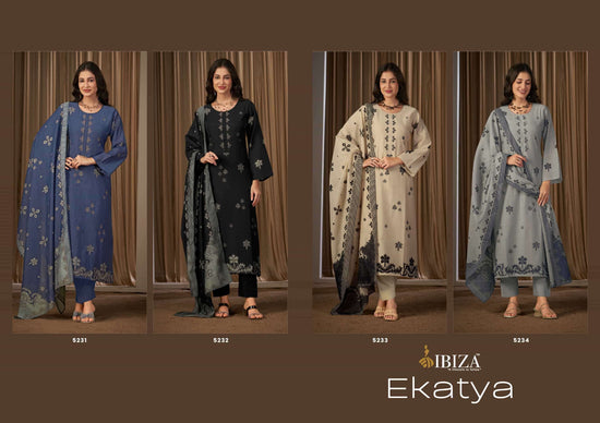 Ibiza Ekatya Pure Muslin Digital Printed Dress Material