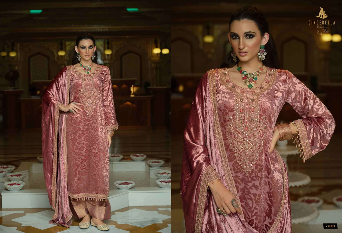 Ibiza Ektar Pure Velvet Brasso Designer Suit Dress Material