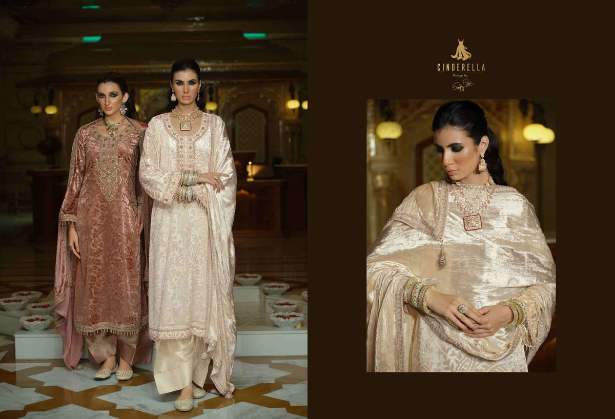 Ibiza Ektar Pure Velvet Brasso Designer Suit Dress Material
