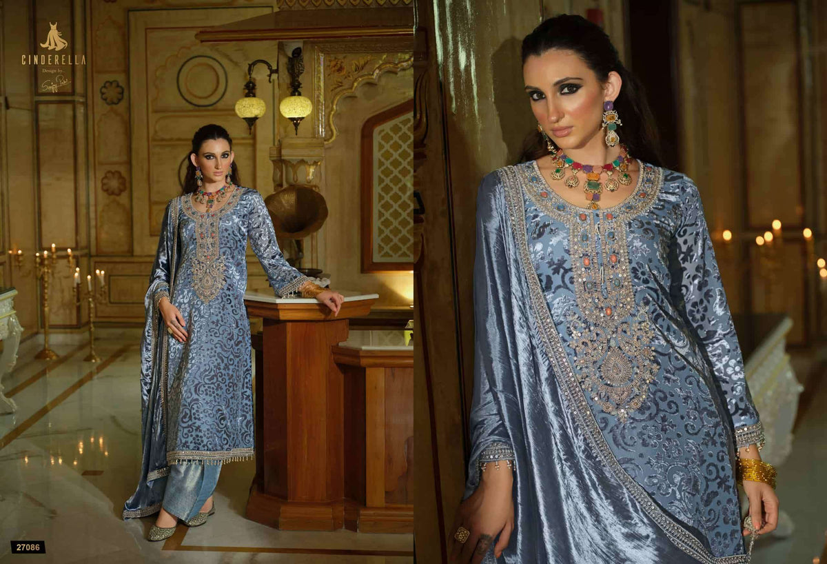 Ibiza Ektar Pure Velvet Brasso Designer Suit Dress Material