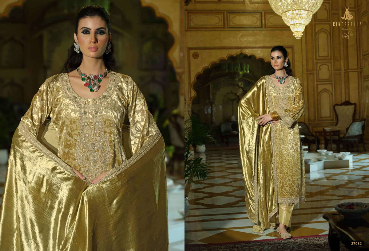 Ibiza Ektar Pure Velvet Brasso Designer Suit Dress Material
