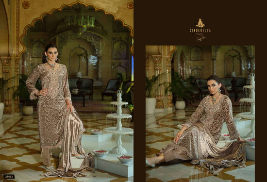 Ibiza Ektar Pure Velvet Brasso Designer Suit Dress Material
