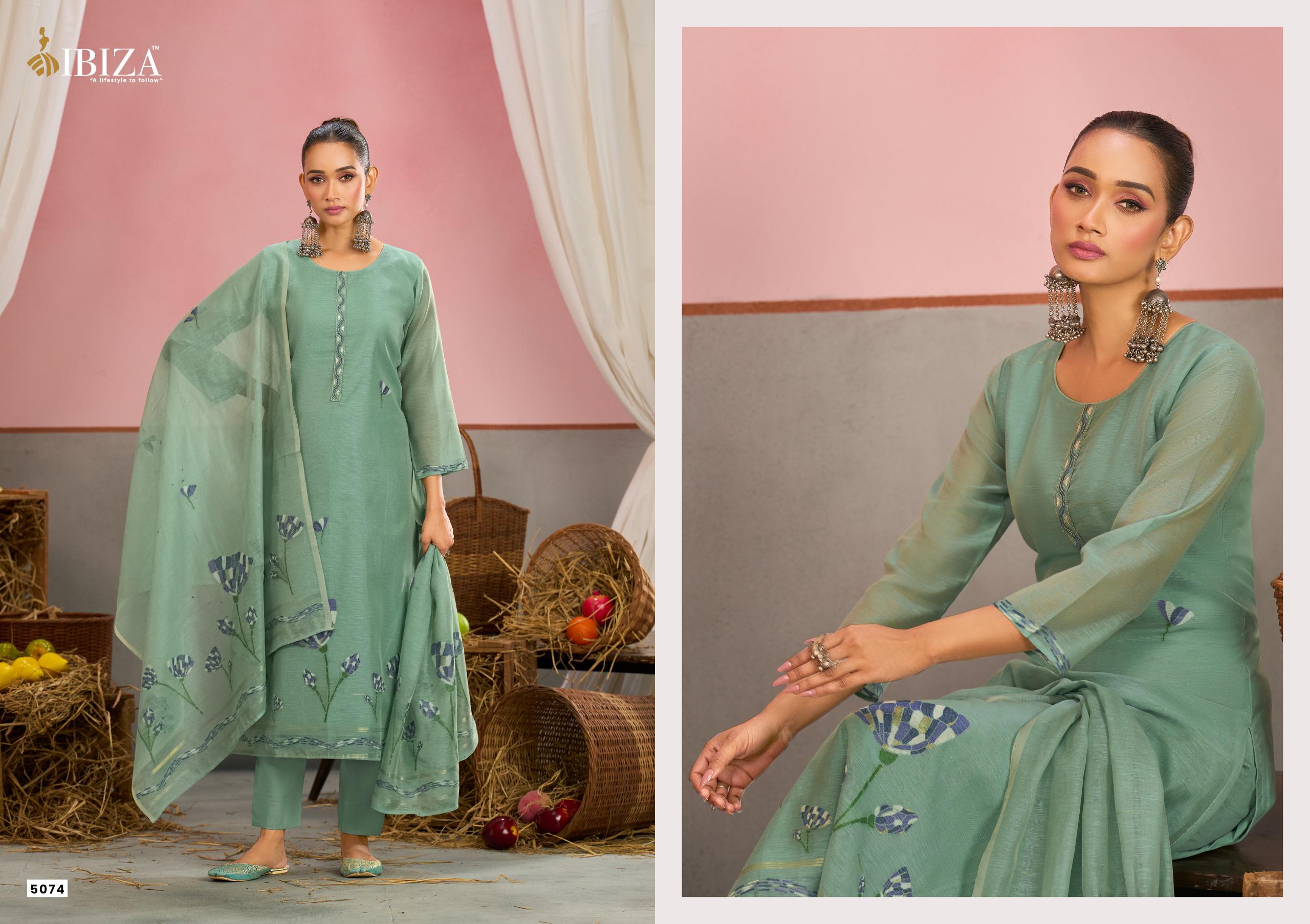 Ibiza Eshal Linen Cotton Dress Material