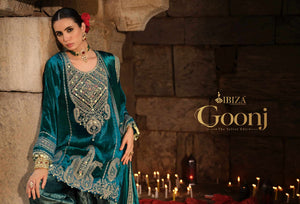Ibiza Goonj Pure Viscose Velvet Handwork Suit Material