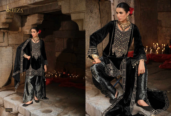 Ibiza Goonj Pure Viscose Velvet Handwork Suit Material