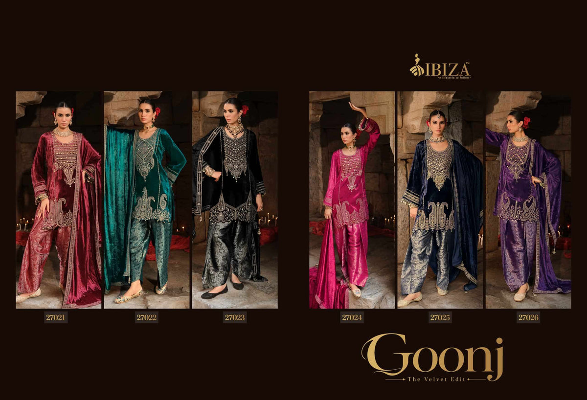Ibiza Goonj Pure Viscose Velvet Handwork Suit Material