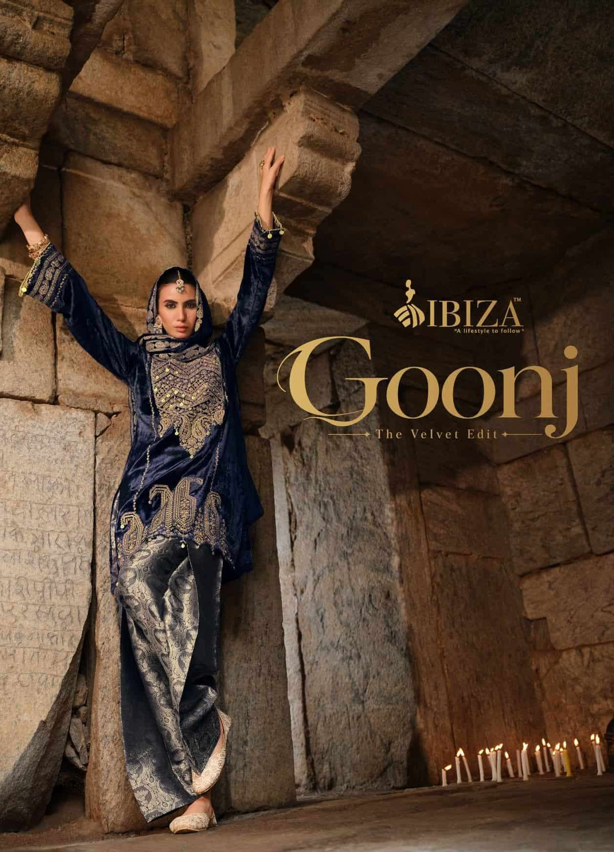 Ibiza Goonj Pure Viscose Velvet Handwork Suit Material