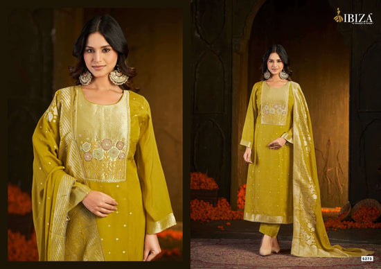 Ibiza Inara Pure Banarasi Silk Handwork Dress Material