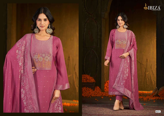 Ibiza Inara Pure Banarasi Silk Handwork Dress Material