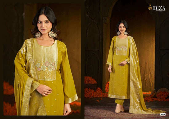 Ibiza Inara Pure Banarasi Silk Handwork Dress Material - Amrah Wholesale