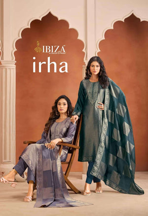 Ibiza Irha Banglory Silk Embroidered Wedding Dress Material