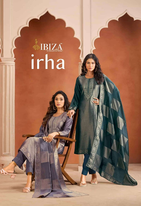 Ibiza Irha Banglory Silk Embroidered Wedding Dress Material