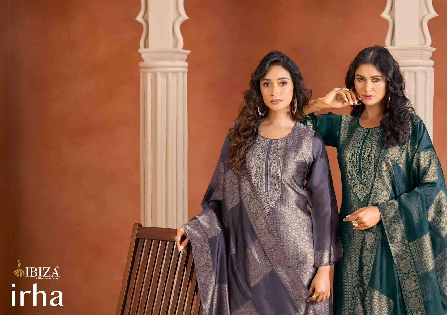 Ibiza Irha Banglory Silk Embroidered Wedding Dress Material