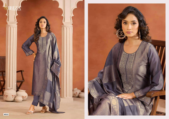 Ibiza Irha Banglory Silk Embroidered Wedding Dress Material