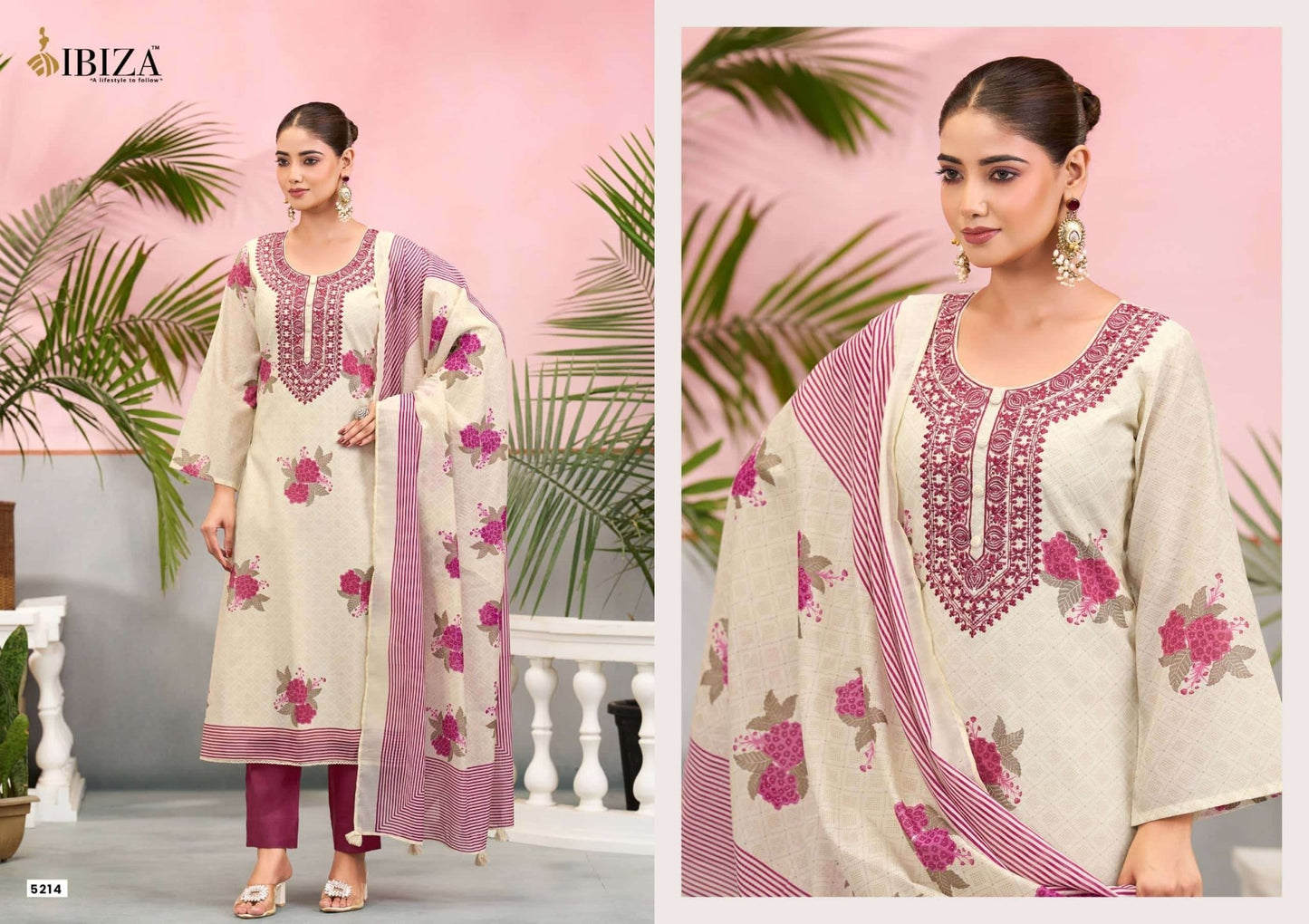 Ibiza Jehan Pure Cotton Dress Material - Amrah Wholesale